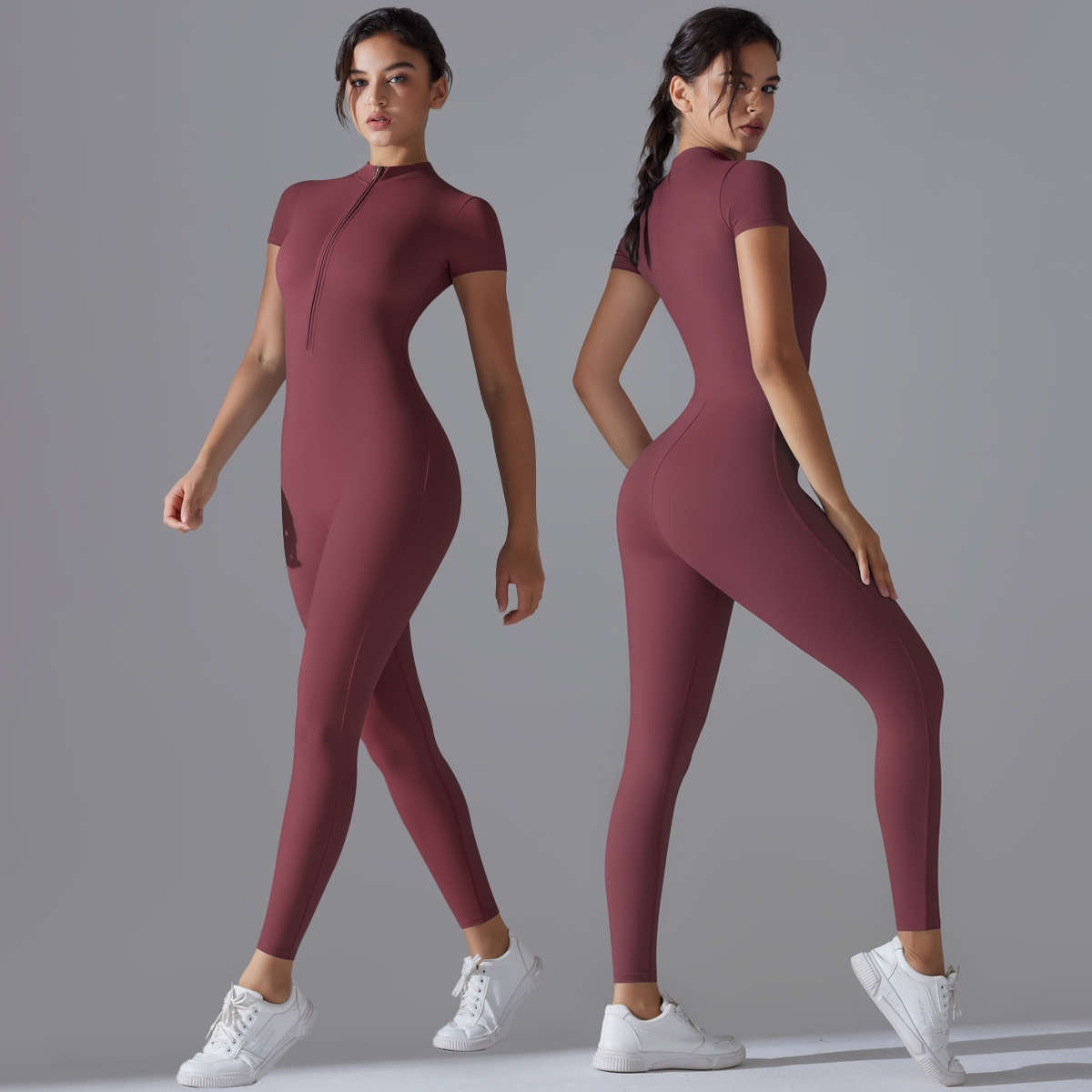 Seamless Ribbed Workout Romper