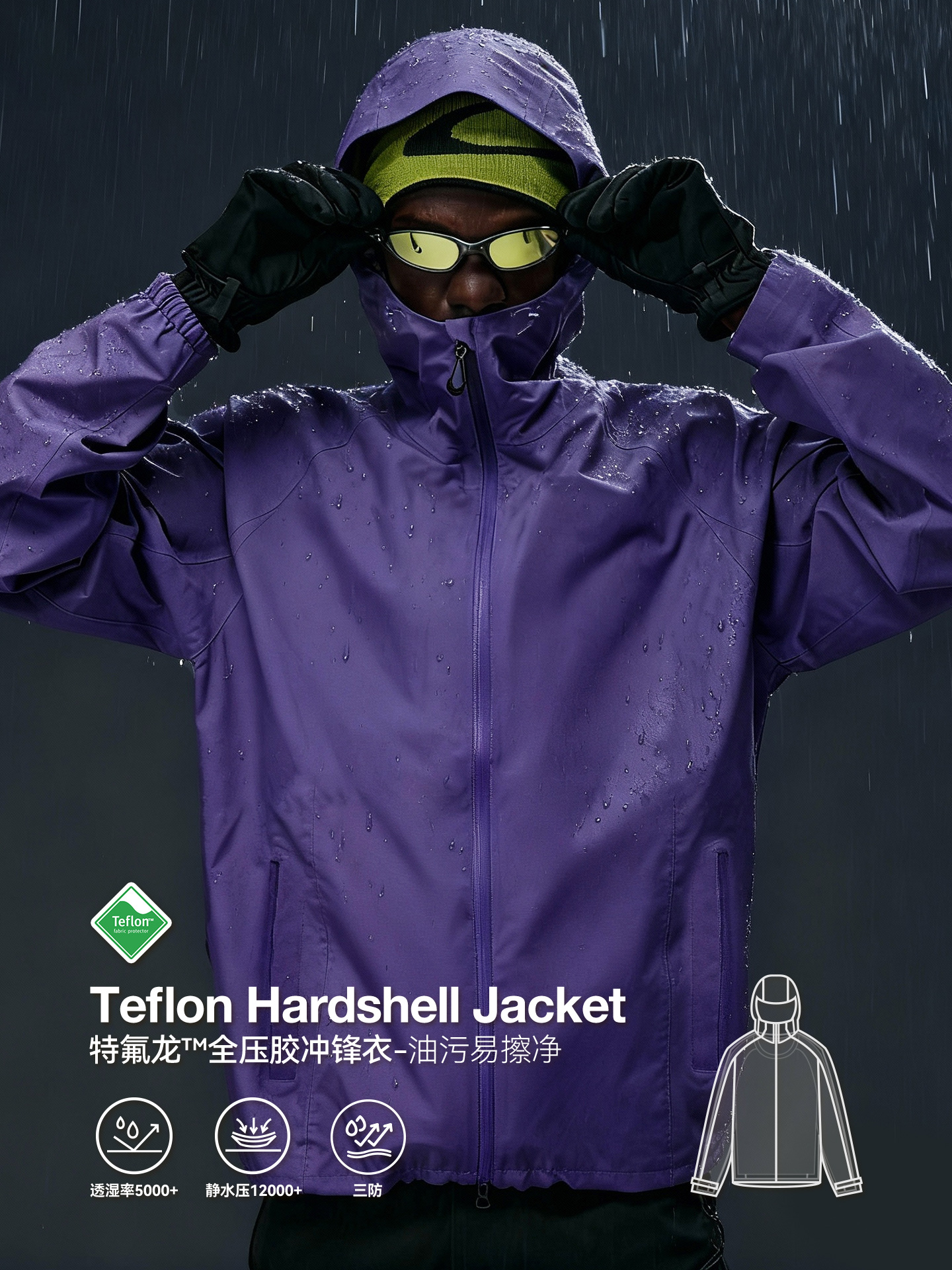 Teflon Waterproof Hardshell Jacket